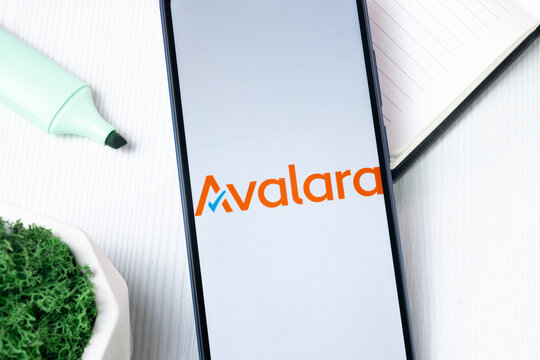New York, USA - 1 August 2024: Avalara Logo on Phone Screen, Icon on Display