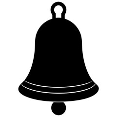 Christmas bell isolated on white, christmas bell vector illustration, christmas vector art, bell silhouette, bell vector icon, eps