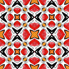 Seamless tile pattern in bright vivid colors and abstract geometric design, perfect for walls, decor and fabrics