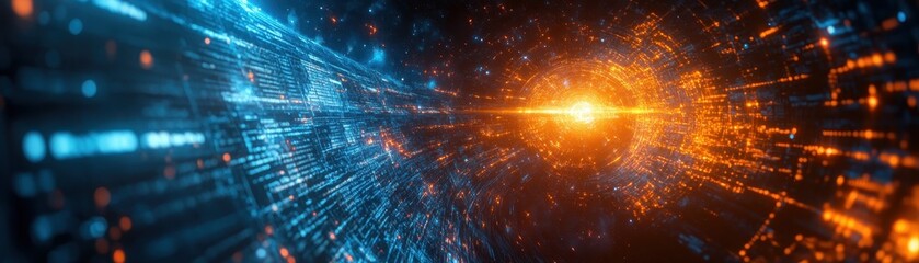 Obraz premium A cosmic library holographic interfaces