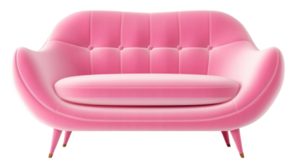 PNG Modern pink velvet loveseat sofa