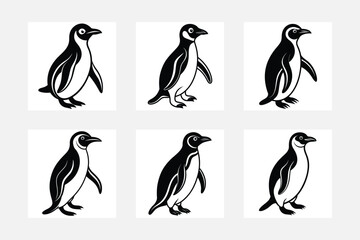Naklejka premium Creative Penguin Silhouette Art for Home Decor 