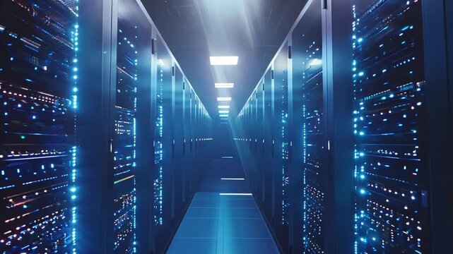 Futuristic Data Center Corridor