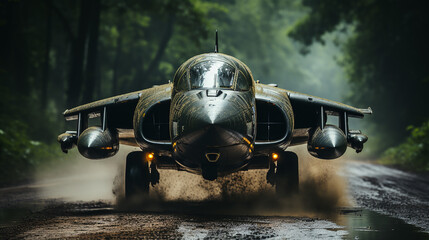 Fototapeta premium 3d army aircraft photo, generative ai