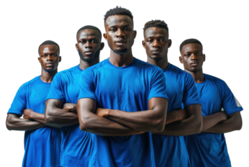 PNG Confident team in blue jerseys