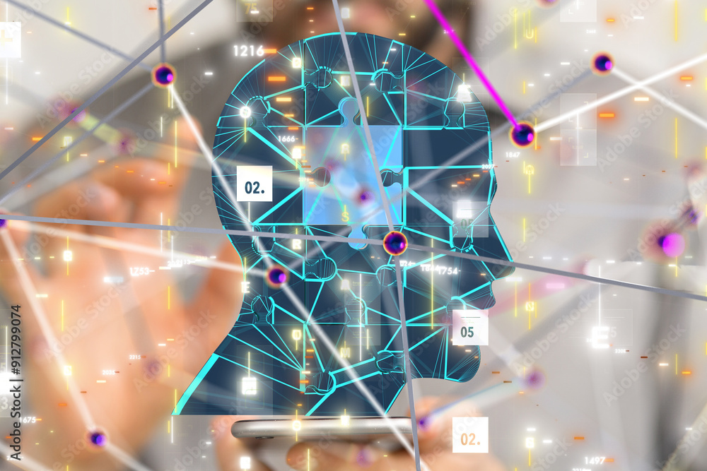Aufkleber digital medical futuristic interface 3d rendering - 3d