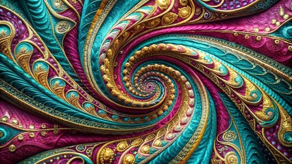 Abstract Fabric Tapestry in Vibrant Hues  Generative AI
