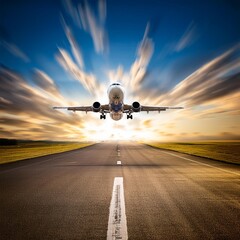Fototapeta premium aircraft taking off, AI generated