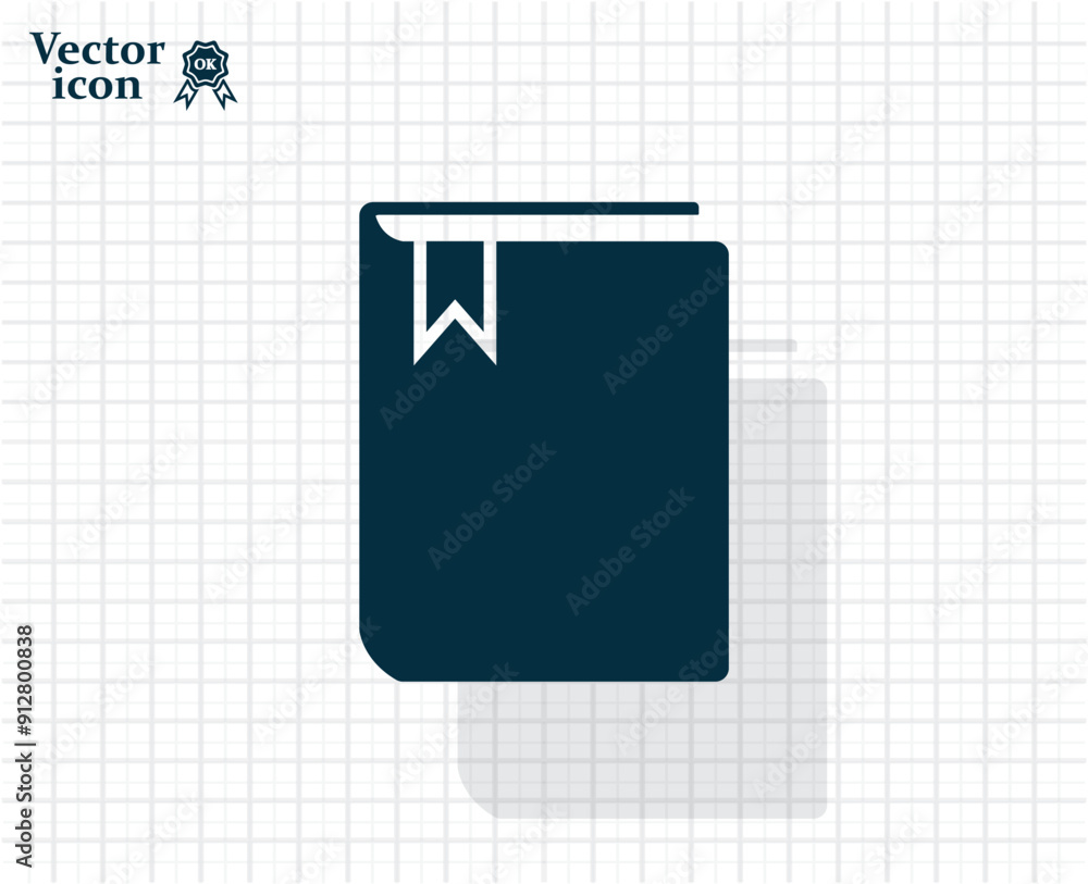 Poster vector dark color icon with shadow on light checkered background
