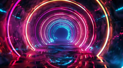 Obraz premium neon style at the center of a cover single, black background, Honestly nevermind style 