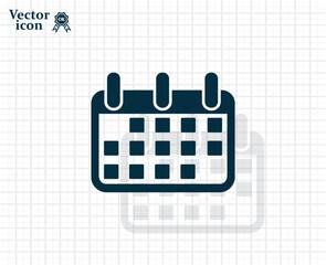 Vector dark color icon with shadow on light checkered background