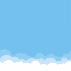 Blue sky seamless pattern with clouds