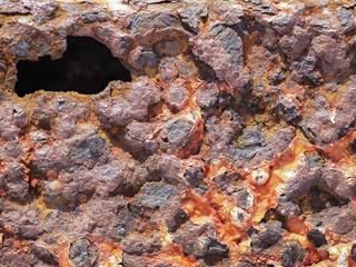 Rust eats away at the steel.