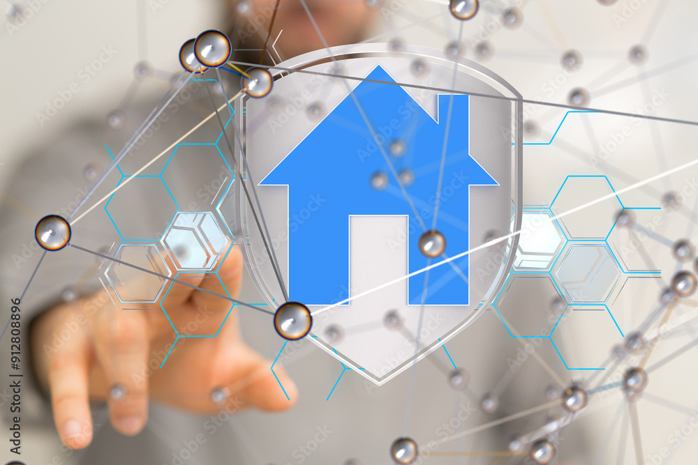 Poster house. data Big data visualization background.Abstract technology
