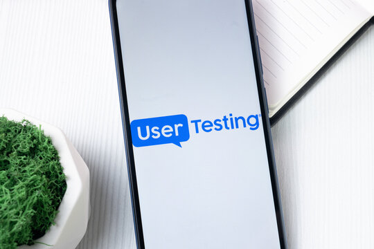 New York, USA - 1 August 2024: UserTesting Logo on Phone Screen, Icon on Display