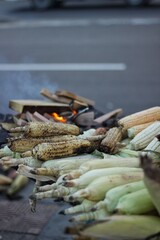 Street food, corn on fire, Alexandria, Egypt. Part 2.