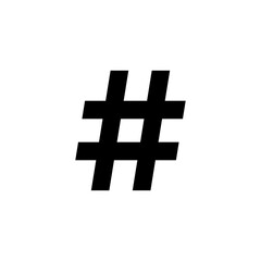 Hashtag icon in generic style. Social media element