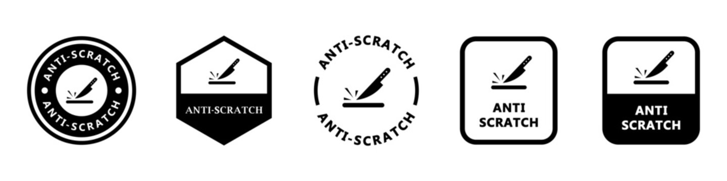 Anti scratch, scratch resistant icons for protective glass.