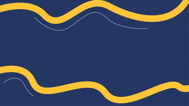 Animation Youtube Thumbnail Dark Blue Background with Yellow Lines. 4k Animation
