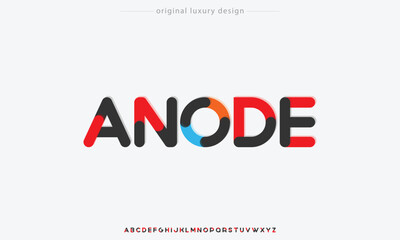 Anode editable modern minimal alphabet capital letters font logo design