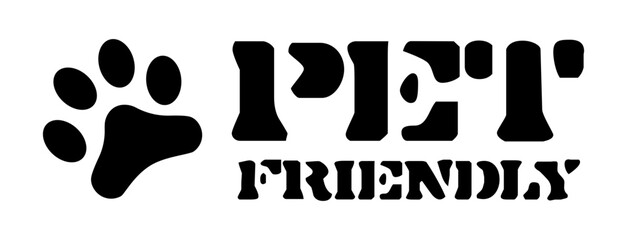 Fototapeta premium Pet friendly logo with icon and text.