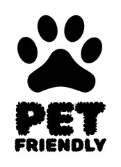 Pet friendly logo with icon and text.