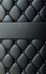 Elegant Grey Leather Background with Diamond Pattern and Horizontal Banner for Text Design Template