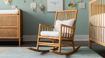 Bamboo rocking chair with clean lines in a nursery setting bamboo furniture contemporary family living