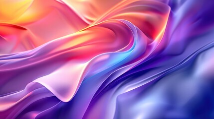 Fototapeta premium Colorful abstract fabric swirls creating a vibrant, dreamy landscape with soft gradients and smooth textures, perfect for creative designs.