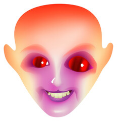 PNG Colorful abstract alien face illustration