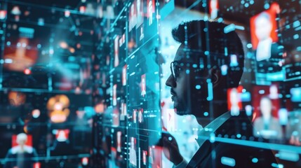 A remote leader engaging with team members through a virtual platform