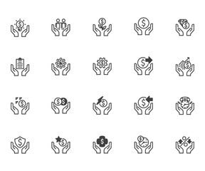 simple vector icon pattern hand giving service