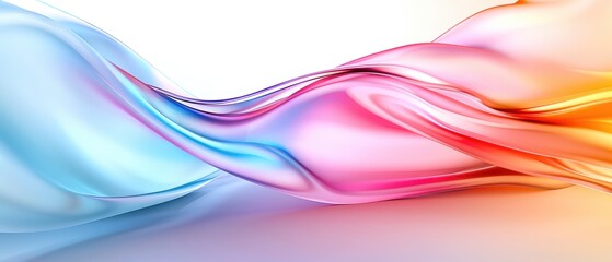 Fototapeta premium Vibrant abstract gradient background featuring flowing, colorful waves blending seamlessly into each other. Ideal for design and art projects.