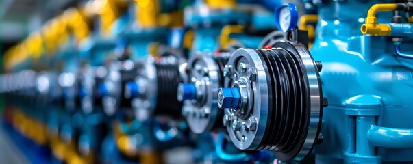 Obraz premium Compressor unit providing air for HVAC system testing, commercial building Efficient and powerful, vital and versatile, facility management