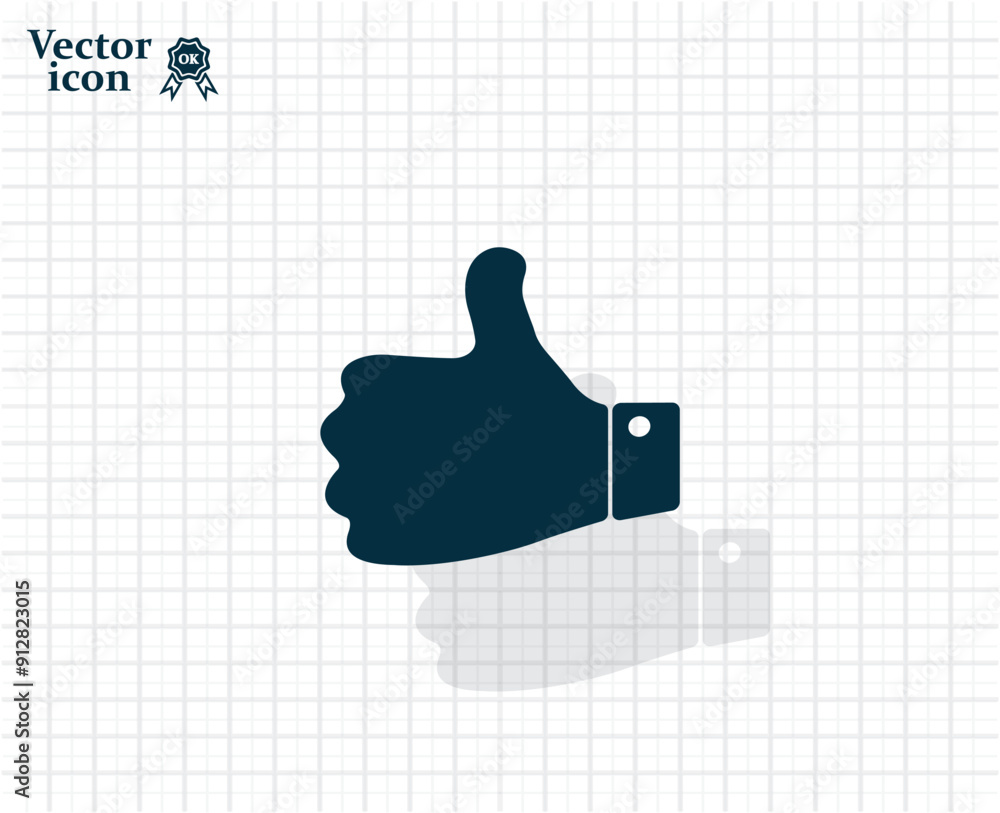 Poster vector dark color icon with shadow on light checkered background