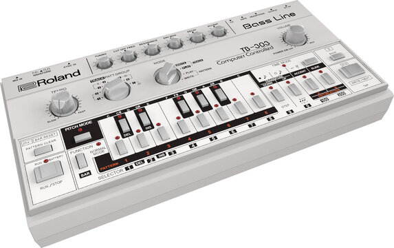 Roland TB303 Bass Line synthesizer digital retro music instrument 