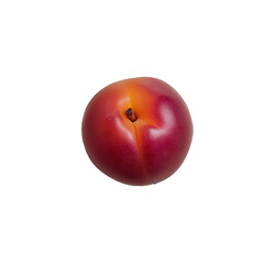 Single Plum and Nectarine Fruit on a White Transparent Background PNG