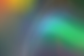 Blurry iridescent Dispersion refraction blurred shine light leak design banner background overlay with bright shimmering color. Gradient vivid background. Modern abstract colorful texture backdrop