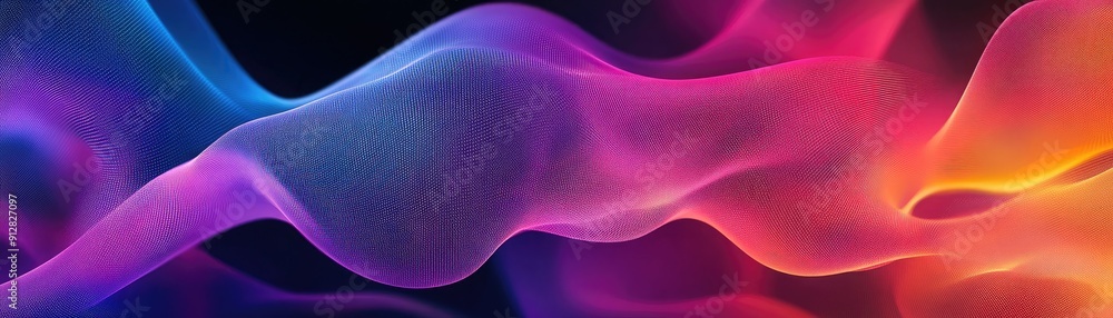 Poster gradient mesh patterns with fluid shapes, modern and dynamic