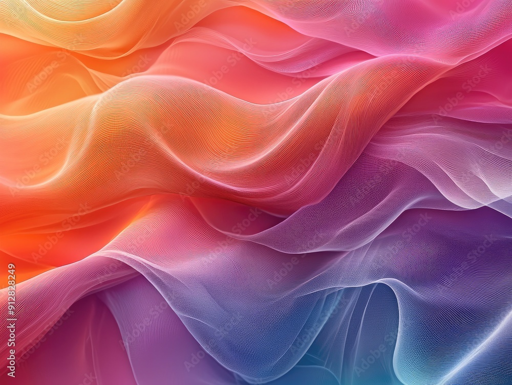 Poster radiant abstract gradient waves, smooth and colorful design