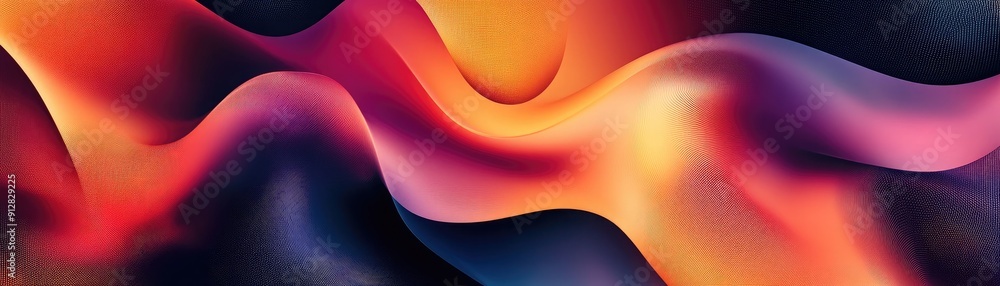 Aufkleber gradient mesh patterns with fluid shapes, modern and dynamic