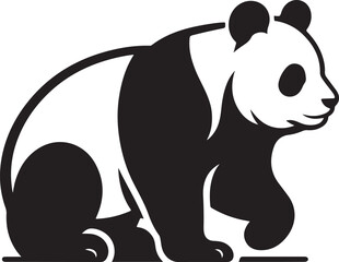 Minimal Panda silhouette vector illustration