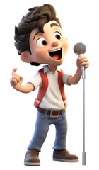 PNG Microphone cartoon singer white background.