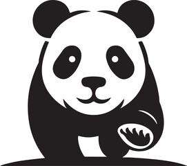 Minimal Panda silhouette vector illustration