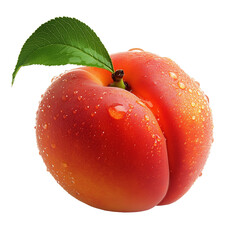 Single Peach Nectarine Fruit on a White Transparent Background PNG
