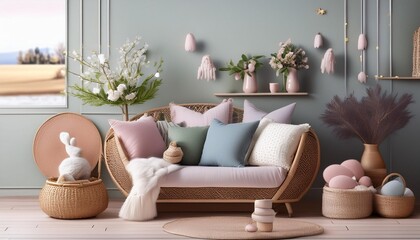 modern living room with fireplace