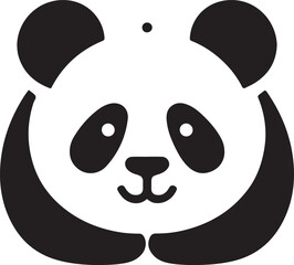 Minimal Panda silhouette vector illustration