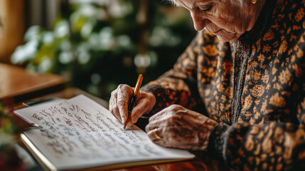 Photography of a retiree opening a retirement card filled with heartfelt handwritten messages and signatures from colleagues, symbolizing the warm wishes and fond memories shared during the 