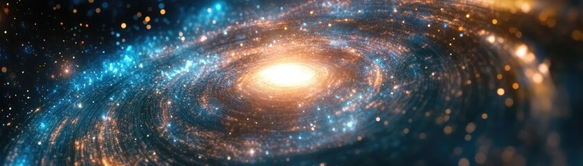 Obraz premium 3D spiral galaxy with colorful stars, cosmic abstract