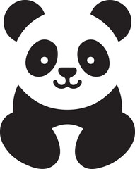 Fototapeta premium Minimal Panda silhouette vector illustration